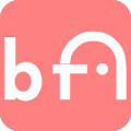 bfs Logo Zeichen auf hellrotem Hintergrund