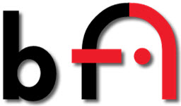  Logo des BFS Bundesverbandes: schwarz-rote Buchstaben die die Förder- und Infoarbeit des Verbands symbolisieren (